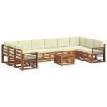vidaXL Ensemble de canapés d'extérieur 11 Pièces Naturel et Crème