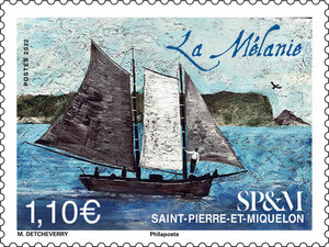 Timbre Saint Pierre et Miquelon - Vieux gréement - La Mélanie