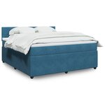 vidaXL Sommier à lattes de lit et matelas bleu 180x200 cm velours