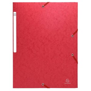 Chemise 3 Rabats À Élastiques Maxi Capacity Carte Lustrée 600g/m2 Scotten ®- A4 - Rouge - Exacompta