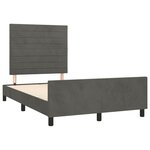 vidaXL Cadre de lit sans matelas gris foncé 120x200 cm velours