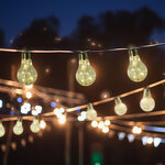Guirlandes lumineuses solaires extérieures - lot de 2 pièces - total 20 ampoules LED blanc chaud - longueur totale 3 8 m - norme IP44