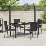 vidaXL Ensemble de 3 Noir Textilène et acier avec finition en poudre