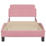 vidaXL Cadre de lit avec tête de lit Dover rose 90x190 cm velours