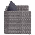 vidaXL Meuble de jardin 3 Pièces avec coussins Gris Résine tressée