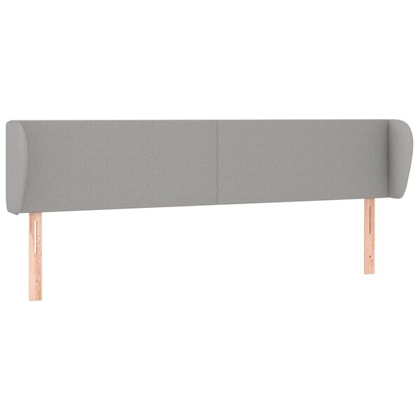 vidaXL Tête de lit avec oreilles Gris clair 163x23x78/88 cm Tissu