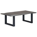 vidaXL Table basse avec bord naturel Gris 115x60x40 cm Bois d'acacia
