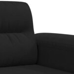 vidaXL Canapé à 3 places Noir 180 cm Tissu microfibre