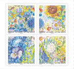 Carnet de 12 timbres - Splendeur florale - Lettre verte 