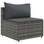 vidaXL Salon de jardin 6 Pièces avec coussins Gris Résine tressée