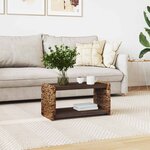 vidaXL Table basse Naturel 70 x 35 x 35 cm Bois de Mahogany Massif