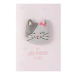 Carte naissance fille peluche chaton rose - draeger paris