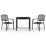 vidaXL Ensemble à manger de jardin 3 Pièces anthracite acier