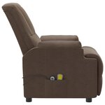 vidaXL Fauteuil de massage marron similicuir daim