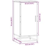 vidaXL Buffet chêne fumé 35 5x35x76 cm bois d'ingénierie et métal