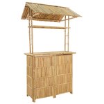 vidaXL Table de bar extérieure Naturel 115 x 95 x 214 cm Bambou