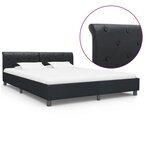 vidaXL Cadre de lit Noir Similicuir 160 x 200 cm