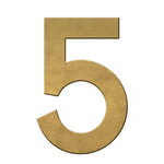 Numéro 5-Numéro adhésif pour boîtes aux lettres - Vinyle épais texturé, hauteur 50 mm - Or Vieilli