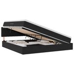 vidaXL Lit de rangement LED avec matelas Noir 200 x 200 cm Velours