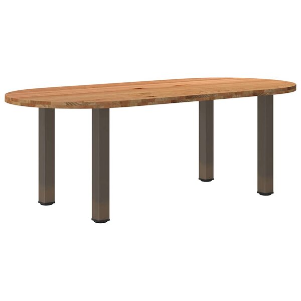 vidaXL Table à manger 220x100x74 cm bois de chêne massif ovale