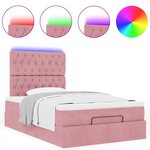 vidaXL Cadre de lit ottoman avec matelas rose 120x200 cm velours