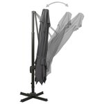 vidaXL Parasol de jardin en porte-à-faux avec double toit anthracite