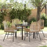 vidaXL Ensemble de salle à manger pour jardin 5 Pièces Marron polyrotin
