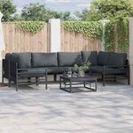vidaXL Ensemble de canapé de jardin 7 Pièces Anthracite Acier