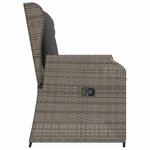 vidaXL Banc inclinable de jardin avec coussins gris résine tressée