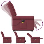 vidaXL Fauteuil inclinable de massage électrique Rouge bordeaux Tissu