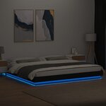 vidaXL Cadre de lit avec lumières LED sans matelas noir 200x200 cm