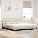 vidaXL Lit avec matelas crème 200x200 cm tissu