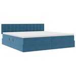 vidaXL Lit de Rangement avec matelas Bleu foncé 200 x 200 cm Velours