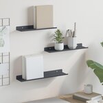 vidaXL Étagère flottante 3 Pièces Anthracite 40 x 9 x 2 5 cm Acier