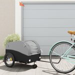 vidaXL Remorque de vélo noir et gris 45 kg fer