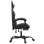 vidaXL Chaise de jeu avec repose-pied Noir et gris Similicuir