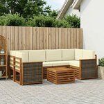 vidaXL Ensemble de canapés d'extérieur 7 Pièces Naturel et Crème