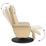 vidaXL Fauteuil inclinable avec repose-pied crème tissu