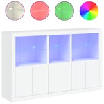 vidaXL Buffet avec lumières LED blanc 162x37x100 cm