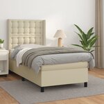 vidaXL Lit à sommier tapissier avec matelas Crème 90x190 cm Similicuir