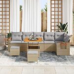 vidaXL Ensemble de canapé de jardin 11 Pièces Beige et Gris clair