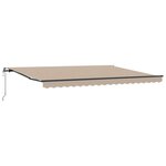 vidaXL Auvent Rétractable Beige 450 × 350 cm Tissu et Aluminium