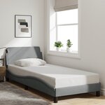vidaXL Cadre de lit sans matelas gris clair 90x200 cm tissu