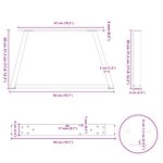 vidaXL Pieds de table basse en forme de V  2 pièces  blanc  50 x (30-31 3) cm  acier