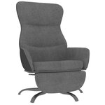 vidaXL Chaise de relaxation avec repose-pied Gris foncé Tissu