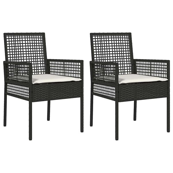 vidaXL Chaise de jardin 2 Pièces Noir 55 x 53 x 85 cm polyrotin
