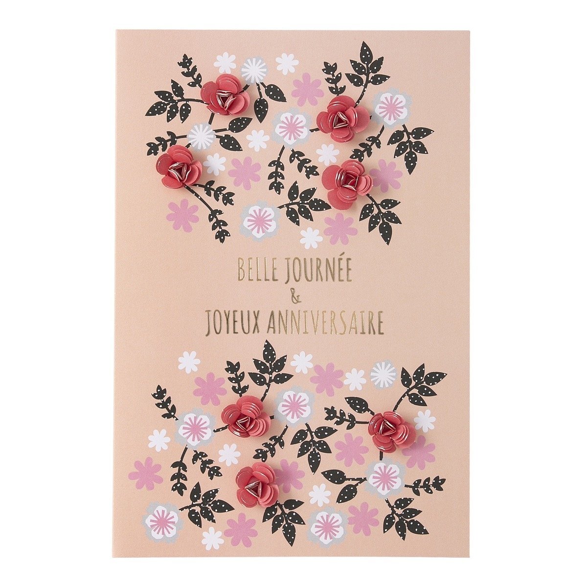 Carte anniversaire femme fleurs roses - draeger paris - La Poste