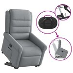 vidaXL Fauteuil inclinable électrique gris clair tissu