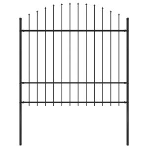 vidaXL Clôture de jardin avec dessus en lance Acier 1 7 m Noir