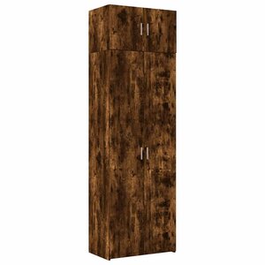 vidaXL Armoire de rangement chêne fumé 70x42 5x225cm bois d'ingénierie